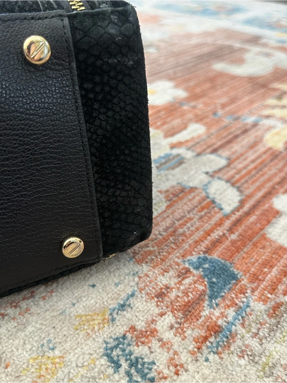 RARE Henri Bendel Black Python Snake Embossed Leather A-List Satchel Tote